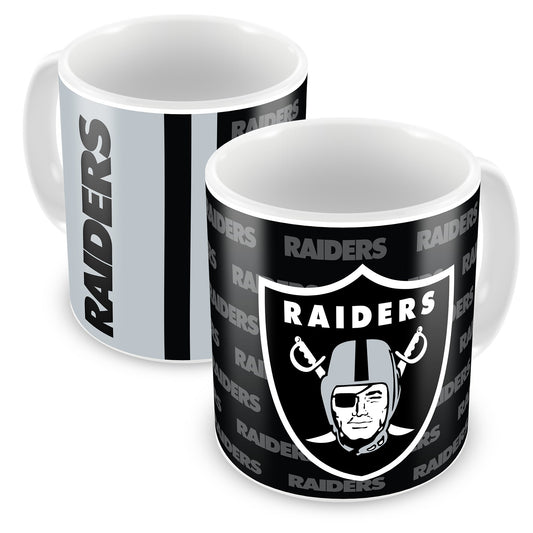 11oz. Sublimated Wallpaper Ceramic Mug -Oakland Raiders