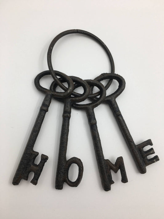 "H.O.M.E" Key Chains Cast Iron Decor